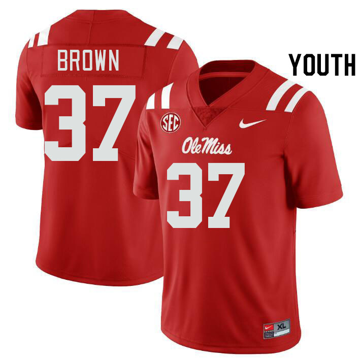 Youth #37 AJ Brown Ole Miss Rebels College Football Jerseys Stitched Sale-Red